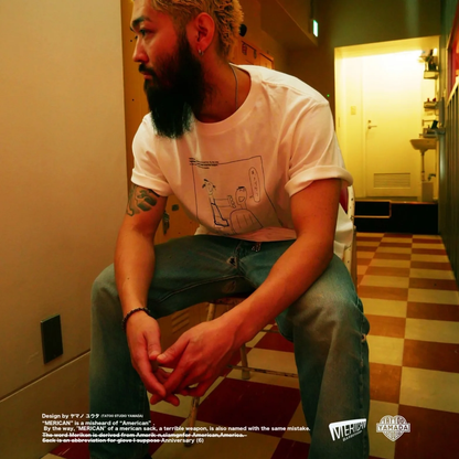 TATTOO STUDIO YAMADA x MERICAN BARBERSHOP / MERICAN (6) TEE 2024 NON-BINARY VER.